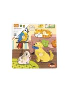 Gyermek fa puzzle Viga Háziállatok 4 db