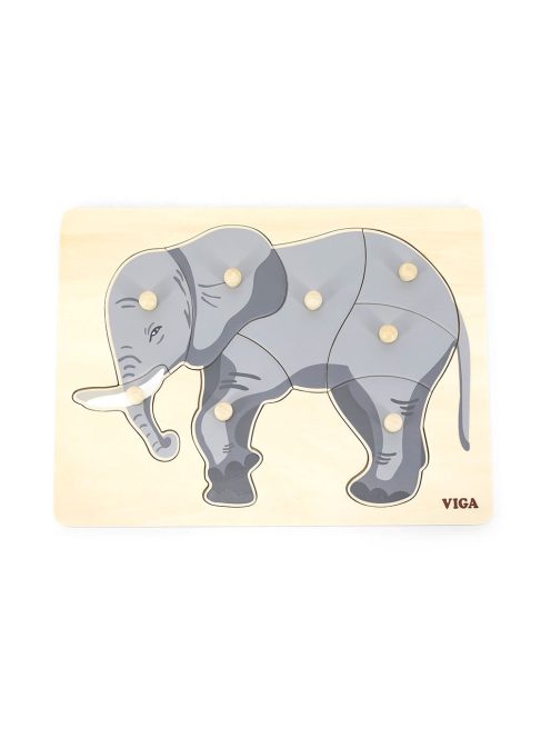 Gyermek fa puzzle Montessori Viga Elefánt