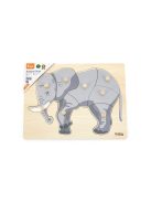 Gyermek fa puzzle Montessori Viga Elefánt