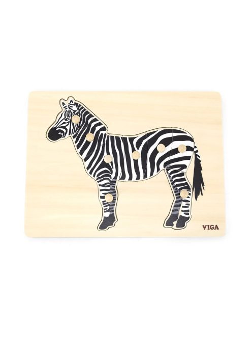Gyermek fa puzzle Montessori Viga Zebra