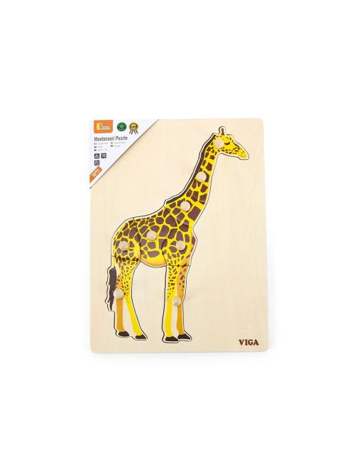 Gyermek fa puzzle Montessori Viga Zsiráf