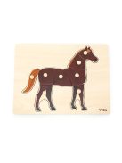 Gyermek fa puzzle Montessori Viga Ló