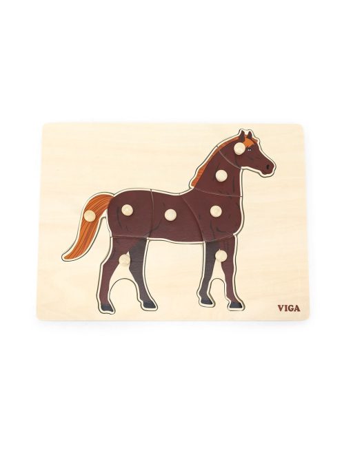 Gyermek fa puzzle Montessori Viga Ló