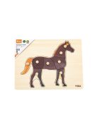 Gyermek fa puzzle Montessori Viga Ló