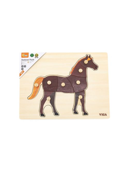 Gyermek fa puzzle Montessori Viga Ló