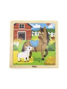 Fa képes kirakó puzzle Viga 9 db Ló