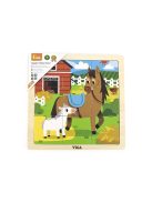 Fa képes kirakó puzzle Viga 9 db Ló