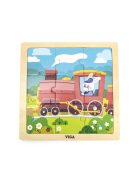 Fa képes kirakó puzzle Viga 9 db Vonat