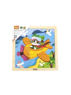 Fa képes kirakó puzzle Viga 9 db Repülőgépek