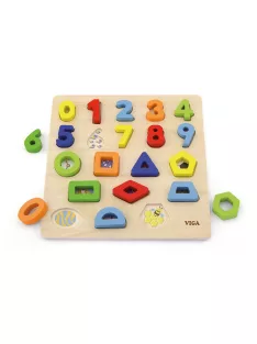 Fa puzzle Viga Számok és formák