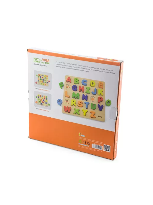 Fa puzzle Viga Számok és formák