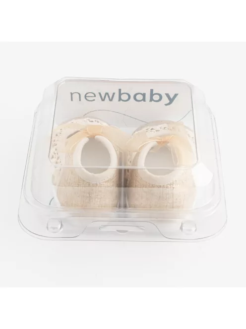 Baba csipke cipő New Baby barna 3-6 h