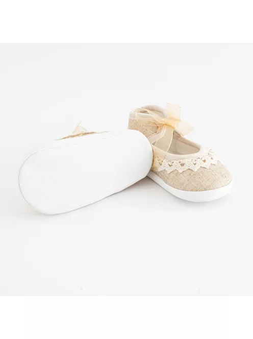Baba csipke cipő New Baby barna 12-18 h
