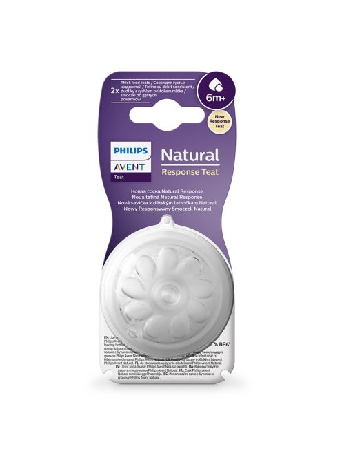 Tartalék cumi Avent Natural Response 6 a zabkásán 6+ - 2 darab