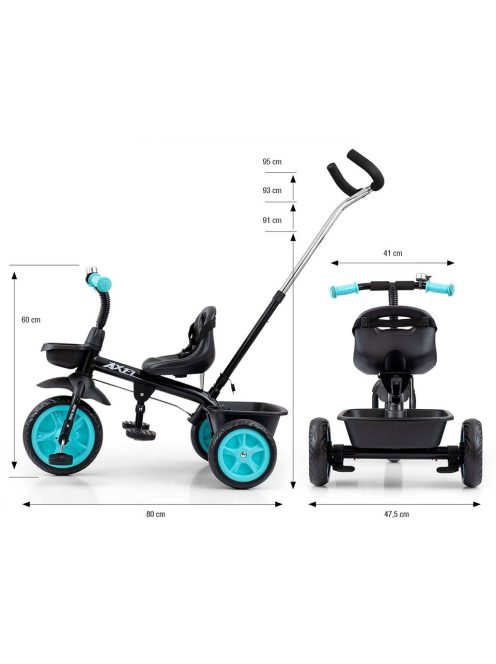 Gyerek háromkerekű bicikli Milly Mally Axel black