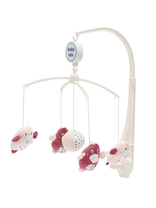 Körhinta a kiságy fölé Baby Mix vakondok rózsaszín