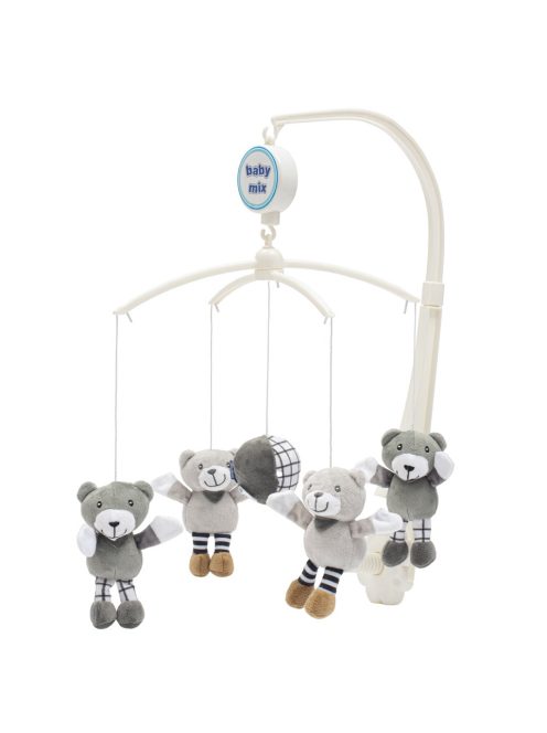 Körhinta a kiságy fölé Baby Mix kis maci szürke