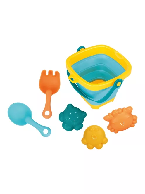 Összecsukható homokozó vödör és játékok – Baby Mix, 5 darabos készlet