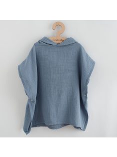 Gyermek muszlin poncsó New Baby Feeling kék 35 cm