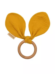Rágóka levelekkel New Baby Ears mustard