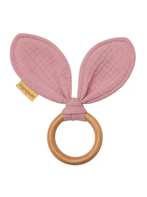 Rágóka levelekkel New Baby Ears pink