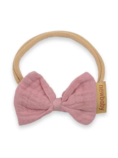 Puha muszlinból készült fejpánt csecsemőknek New Baby pink