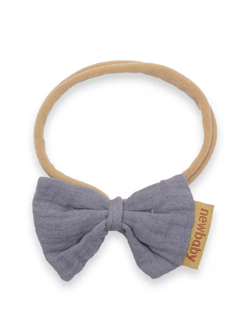 Puha muszlinból készült fejpánt csecsemőknek New Baby grey