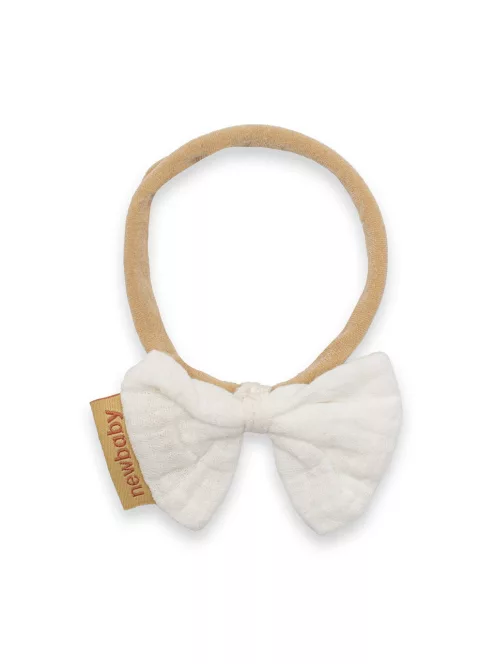 Puha muszlinból készült fejpánt csecsemőknek New Baby white