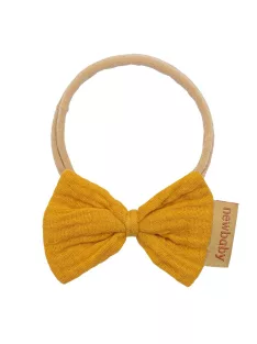   Puha muszlinból készült fejpánt csecsemőknek New Baby mustard