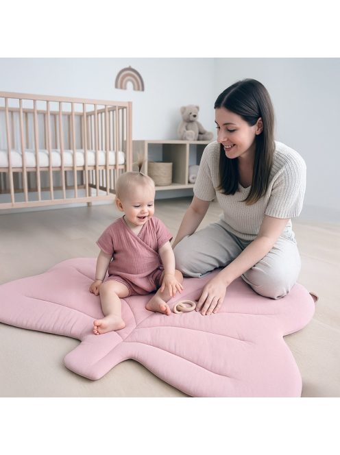 Gyermek muszlin alátét New Baby Maple Leaf pink