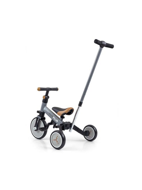 Gyerek háromkerekű bicikli 4az1-ben Milly Mally Optimus Plus tolókarral grey