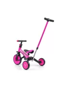 Gyerek háromkerekű bicikli 4az1-ben Milly Mally Optimus Plus tolókarral pink