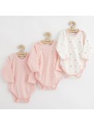 Baba body teljes hosszában patentos New Baby Classic II Lány 3db rózsaszín
