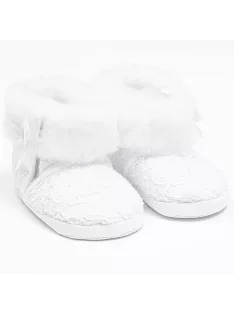 Baba téli csipke csizma New Baby 0-3 h fehér