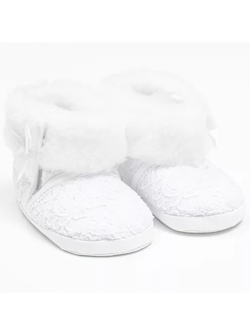 Baba téli csipke csizma New Baby 0-3 h fehér