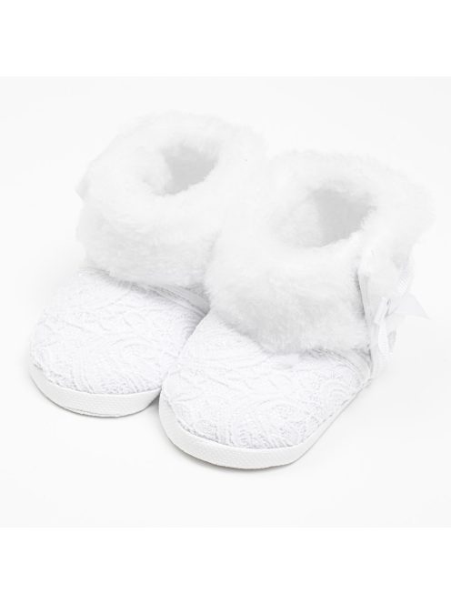 Baba téli csipke csizma New Baby 3-6 h fehér