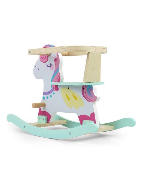 Fából készült hintaló háttámlával Milly Mally Lucky 12 Unicorn