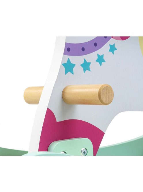 Fából készült hintaló háttámlával Milly Mally Lucky 12 Unicorn
