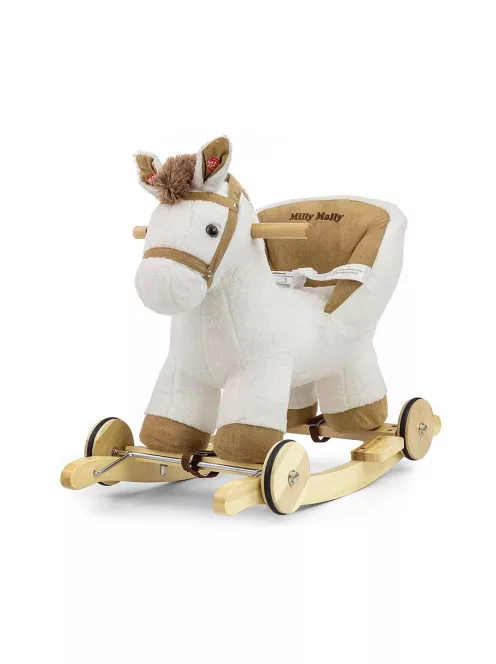 Hintaló dallammal és kerekekkel Milly Mally Polly fehér