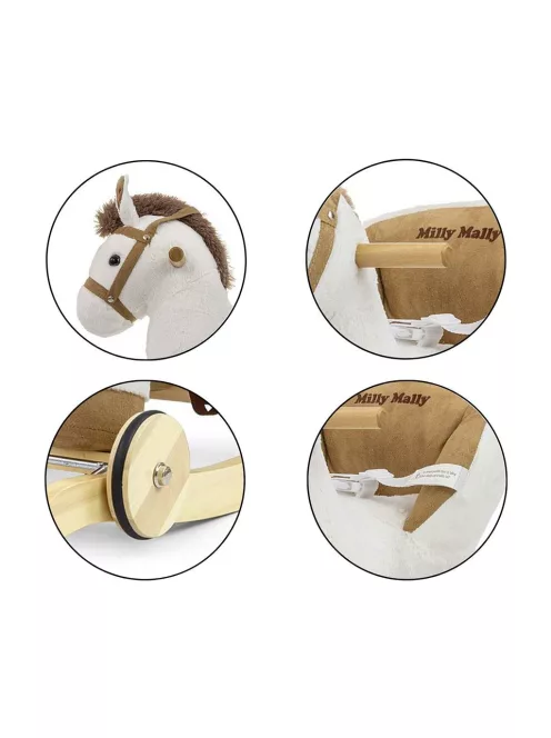 Hintaló dallammal és kerekekkel Milly Mally Polly fehér