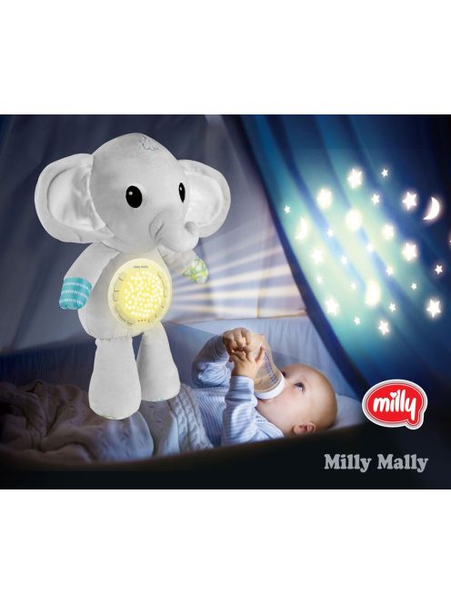 Plüss szundibarát elefant projektorral Milly Mally