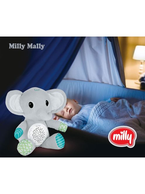 Plüss szundibarát elefant projektorral Milly Mally
