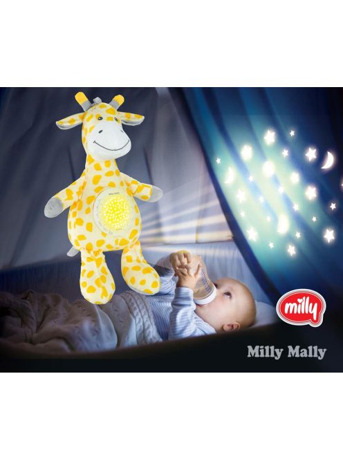 Plüss szundibarát zsiráf projektorral Milly Mally