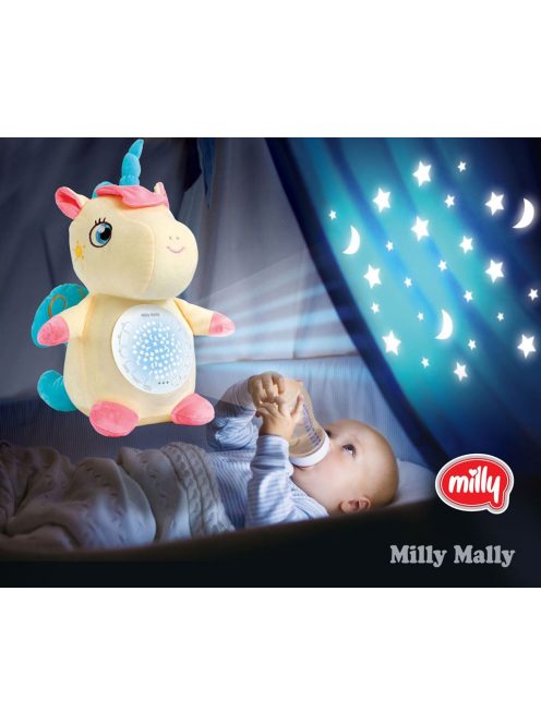 Plüss szundibarát egyszarvú projektorral Milly Mally