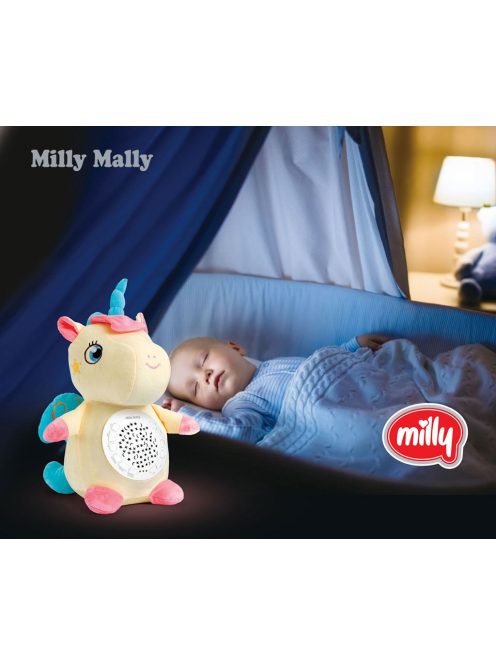 Plüss szundibarát egyszarvú projektorral Milly Mally