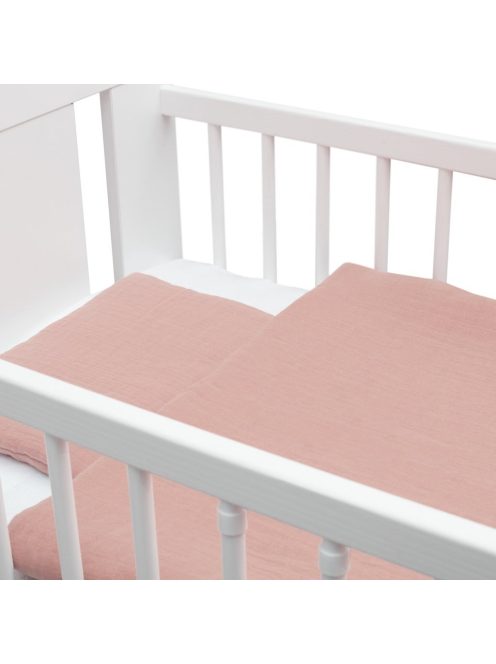 Muszlin ágynemű szett töltettel New Baby 80x70 cm rózsaszín