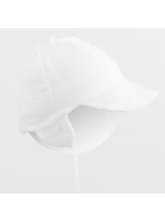 Nyári muszlin baba sapka napellenzővel New Baby fehér