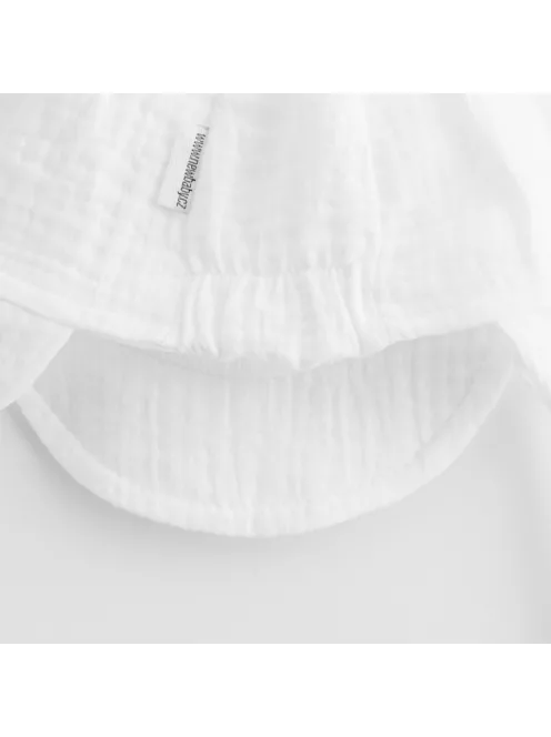 Nyári muszlin baba sapka napellenzővel New Baby fehér