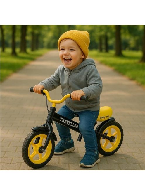 Gyerek futóbicikli fékkel Baby Mix Traveller fekete