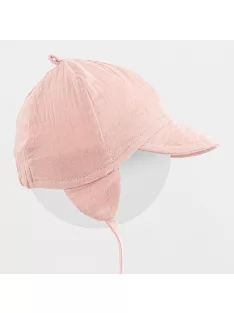   Nyári muszlin baba sapka napellenzővel New Baby rózsaszín